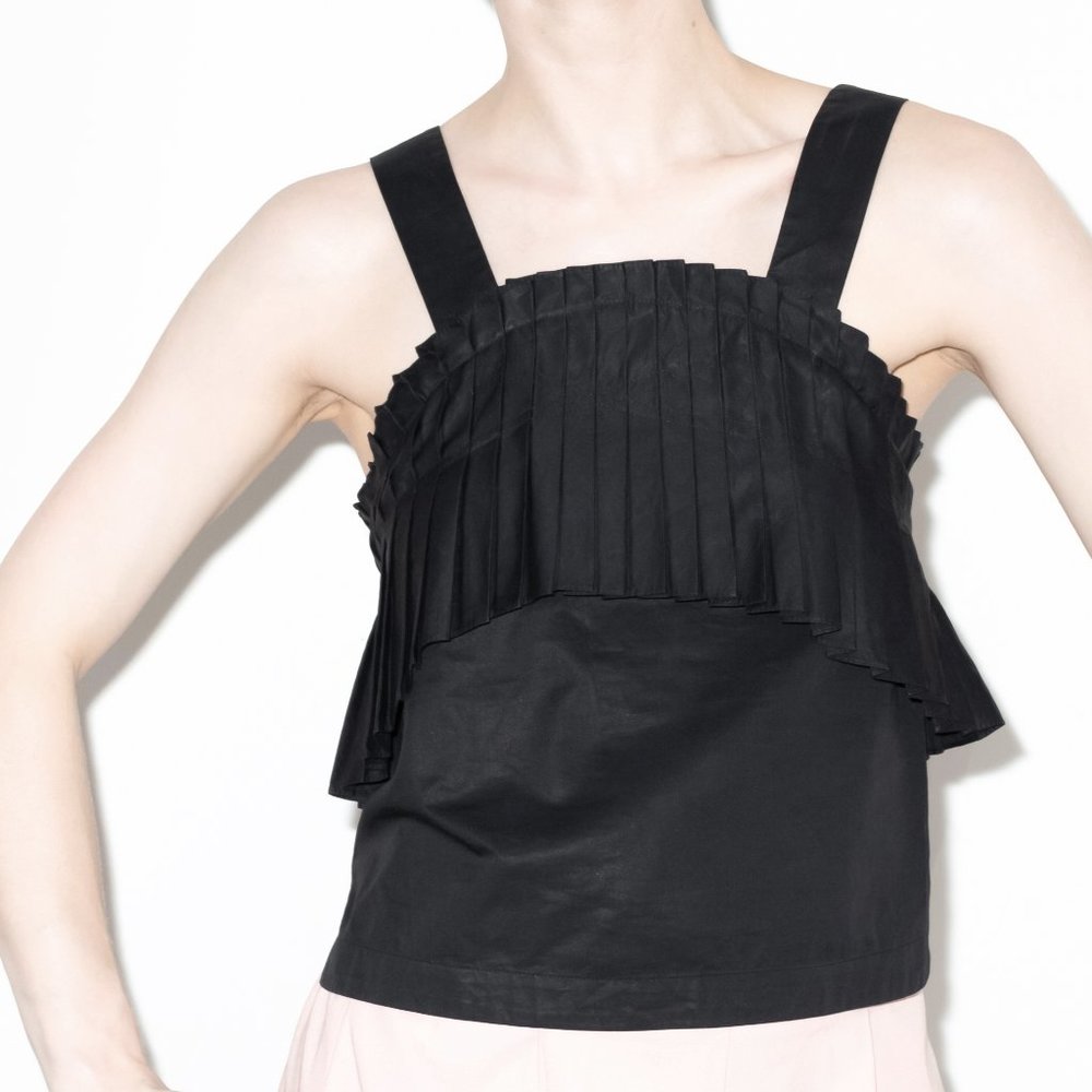 Tibi Pleated Black Tank